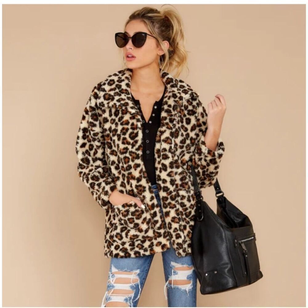 Z SUPPLY THE LEOPARD SHERPA TEDDY BEAR COAT Size XS